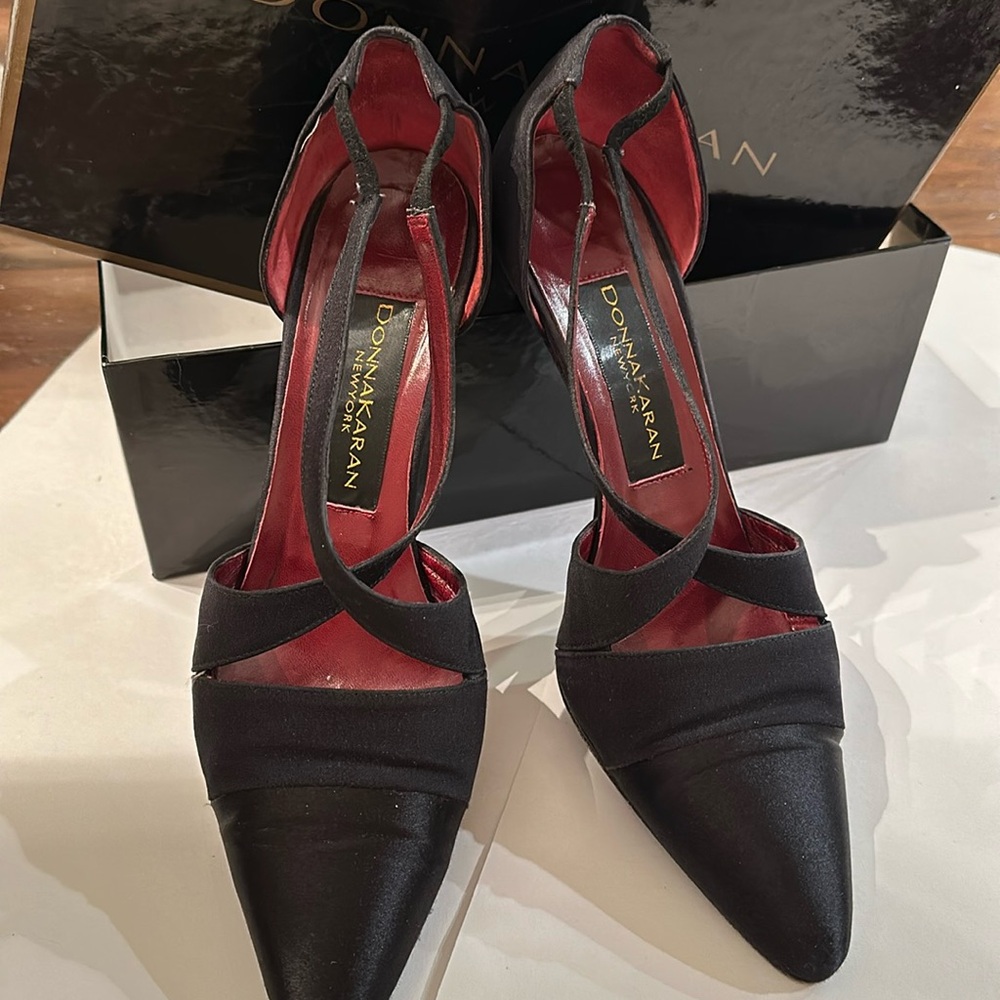 Donna Karan New York satin black heels